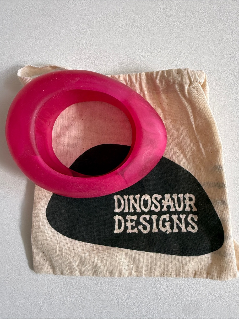 DINOSAUR DESIGNS Medium Rock Bangle Resin Bracelet - Flamingo / Wide